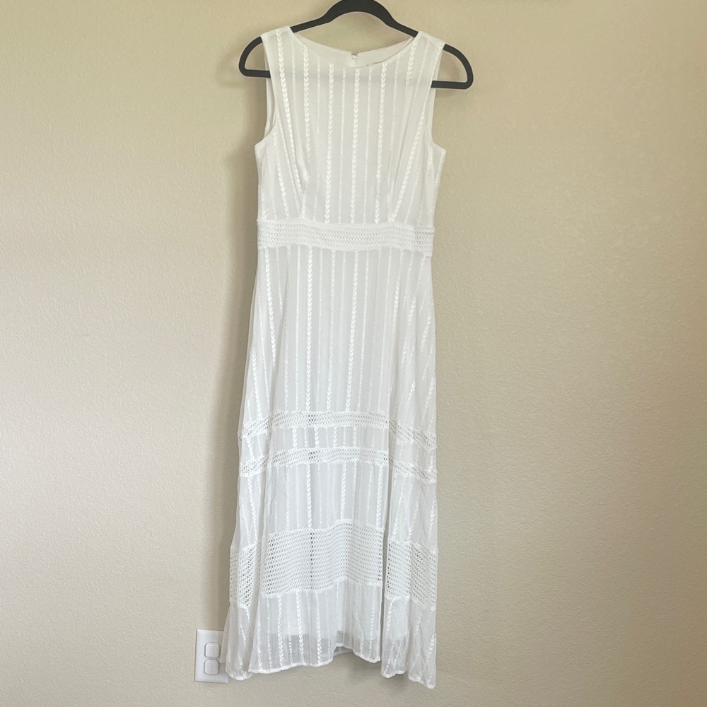 Taylor White Boho Sleeveless Maxi Dress 4 Eyelet Embroidery Bachelorette Beach